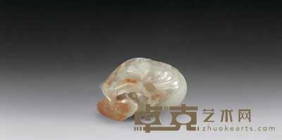 清中期 白玉洒金福寿坠 高4.8cm